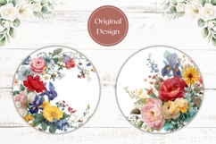 Watercolor Flowers Car Coasters, Wildflowers Coasters Product Image 2