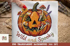 Wild and Spooky Halloween PNG, Stitch Pumpkin Sublimation Product Image 1