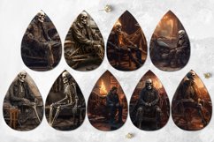 Halloween Ghost rider | Teardrop earring sublimation designs Product Image 2