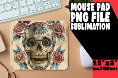 Artistic Watercolor Skull Mouse Pad Artwork Product Image 1