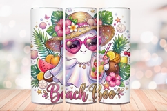 Summer Ghost 20 OZ Skinny Tumbler Wrap Sublimation Png. Product Image 2