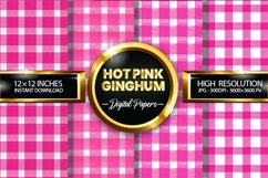Hot Pink Gingham Digital Papers - 04 Variations Product Image 1