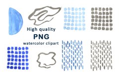 Watercolor Blue Circles Clipart PNG Product Image 2