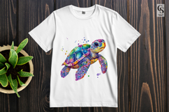 Rainbow Sea Turtle Colorful Watercolor Clipart Sublimation Product Image 2