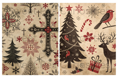 Christmas, Red, Black, Papers, Junk Journal Product Image 2