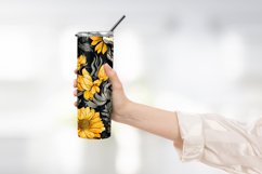 Skull and flower watercolor tumbler wrap sublimation Product Image 2
