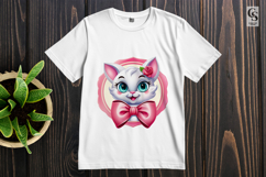 Cute Bow Kitty Clipart Sublimation PNG Product Image 2