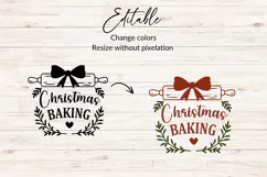 Christmas Kitchen - Rolling Pin SVG, PNG, DXF Product Image 2