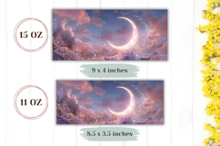 Moon Mug Wrap, Pink Glitter Mug Design, Celestial Mug PNG Product Image 2