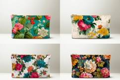 Cartoon Cosmetic Bag Designs, Vintage Flowers Cosmetic Bag Product Image 2