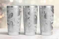 Tumbler laser svg| 20oz Tumbler Halloween Ghosts Bats wrap Product Image 2