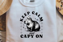 Sarcastic Animal Keep calm and capy on Black png Product Image 1