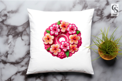 Pink Hibiscus Floral Wreath Clipart Sublimation PNG Product Image 2