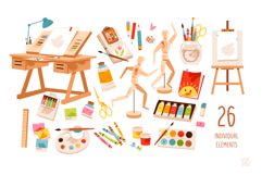 Art Supplies Clipart Bundle | Artist Toolkit Product Image 2