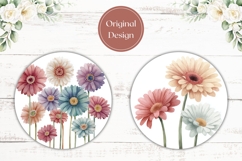 Pastel Flowers Car Coasters, Floral Coaster Print Product Image 2