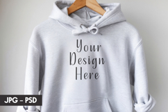 Light Grey Hoodie psd jpeg mockup Product Image 1