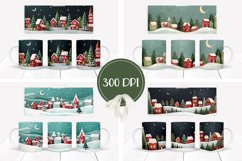 Christmas Village Mug Design, Winter Houses Mug Wrap Product Image 2