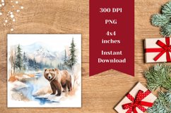 Watercolor Christmas Square Coasters, Christmas Sublimation Product Image 2