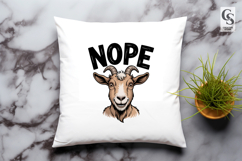 Funny Nope Goat Clipart Sublimation PNG Product Image 2