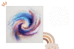 Glitter Space Pillow Design, Galaxy Pillow Sublimation Product Image 2