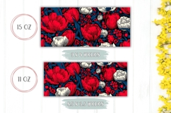 Red Tulips Mug Wrap, Colorful Mug PNG, Flowers Sublimation Product Image 2