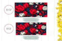 Red Tulips Mug Wrap, Colorful Mug PNG, Flowers Sublimation Product Image 2