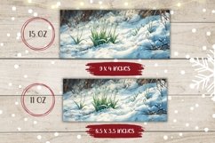 Winter Forest Mug Wrap, Winter Flowers Mug Sublimation Product Image 2