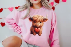 Valentine's Highland Cow Clipart, Valentine Couplet Product Image 2
