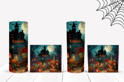 Spooky Halloween Castle Tumbler, Fantasy Tumbler Wrap Product Image 2