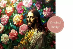 Stained Glass Jesus Tumbler, Christian Sublimation Tumbler Product Image 2