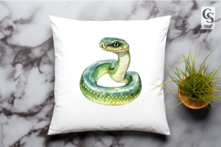 Cute Baby Snake Watercolor Clipart Sublimation PNG Product Image 3