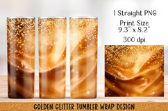 Golden glitter tumbler wraps Sublimation. 20 oz. Product Image 3