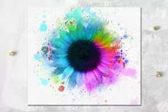Watercolor rainbow Flowers | 8 Skinny Tumbler Sublimation Product Image 2