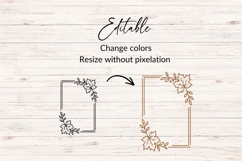 Hand Drawn Fall Leaves Rectangle Frame SVG Product Image 2