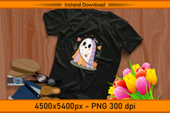 Cute Patchwork Ghost Sublimation Design PNG Product Image 2