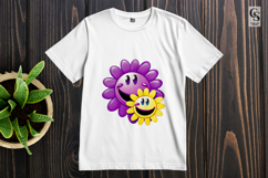 Two Smiley Flower Face Clipart Sublimation PNG Product Image 2