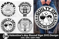 Valentine's Day Round Sign Design - Happy Single Awareness Product Image 1