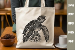 Sea Turtle Design, Underwater World, Cutting board Laser SVG Product Image 2