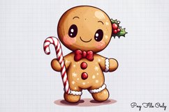 Funny Christmas Gingerbread Man Clipart PNG Product Image 1