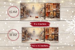 Watercolor Christmas Mug Wrap, Coffee Christmas Sublimation Product Image 2