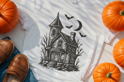 Halloween Retro Haunted House SVG | Spooky Vintage PNG Product Image 2