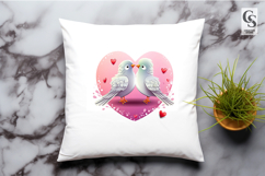 Love Birds Heart Illustration Clipart Sublimation PNG Product Image 3