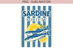 Sardine Society PNG Sublimation | Vintage Coastal Fish Product Image 2