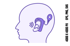 Purple Internal Ear Implant Icon Product Image 1