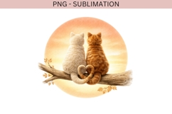 Cute Cat Couple PNG Sublimation | Romantic Kitten Love Product Image 3