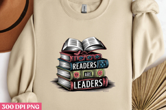 READERS ARE LEADERS! PNG, Book Lover Sublimation PNG Product Image 2