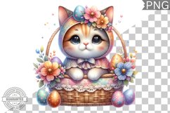 Easter Cat Sublimation - Easter Clipart PNG Design Product Image 1