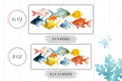 Watercolor Fish Mug Wrap, Sea Mug Design Product Image 2