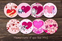 Valentine Round Earring Sublimation design Bundle, PNG Product Image 2