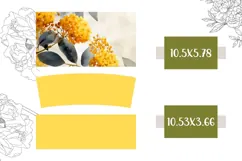 Watercolor Flowers Tumbler Design, Yellow 40 Oz Tumbler Wrap Product Image 2
